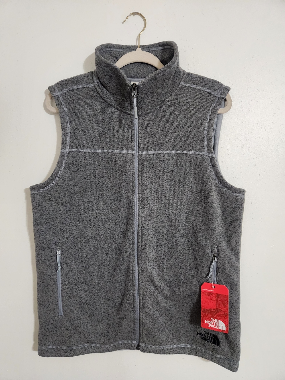The North Face Men's Gray Fleece Vest - Lightweight Layer